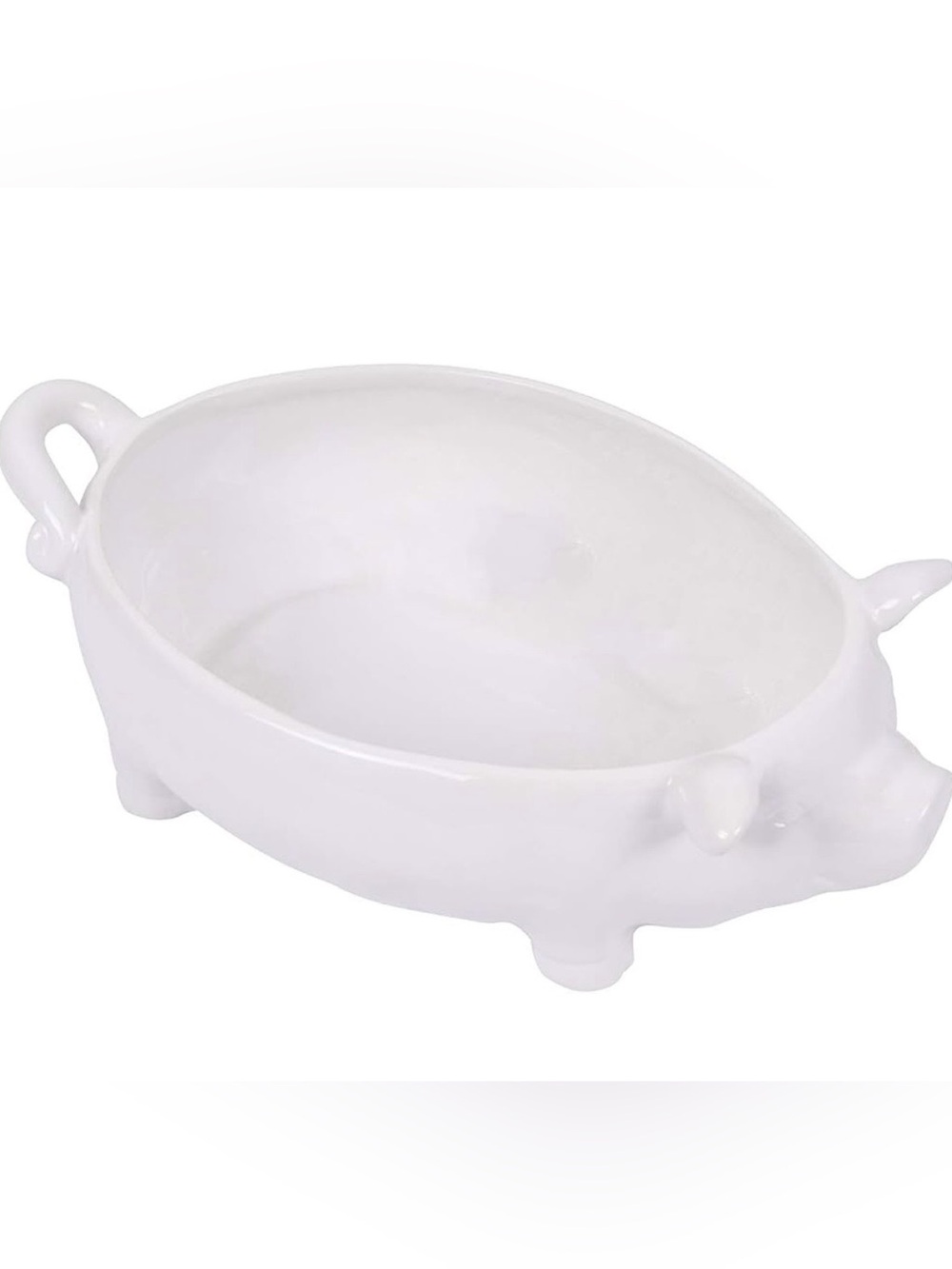 NEW White Ceramic Pig Serving Bowl